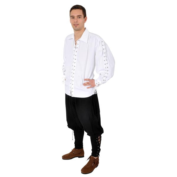 Produktbild Piratblus med genomgående snörning vit