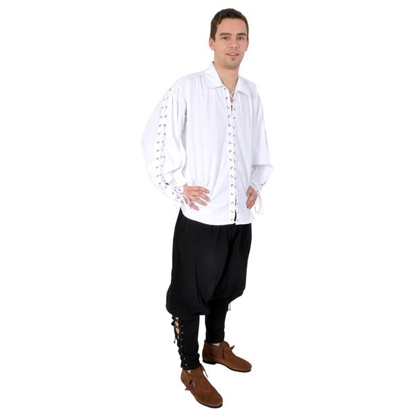Produktbild Piratblus med genomgående snörning vit