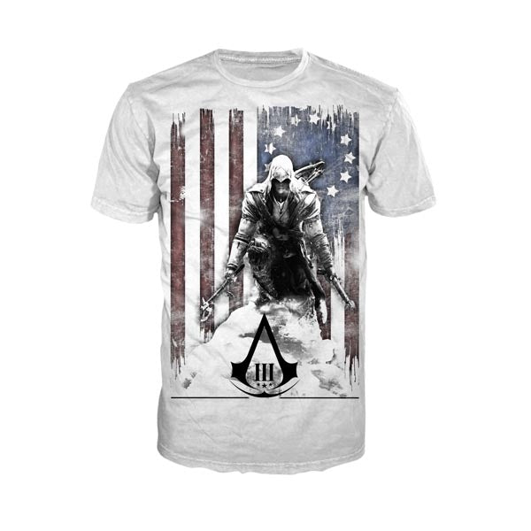Produktbild Assassins Creed III - Bränd Flagga T-shirt vit