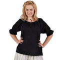 Produktbild Medeltida kortärmad blus Sandra svart