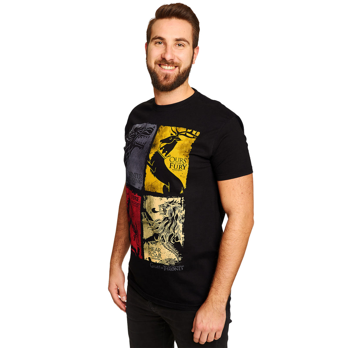 Produktbild Game of Thrones - Vapensköldar distressed T-shirt svart