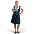 Produktbild Dirndl Edelweiß - Traditionell klänning brun/turkos med blusinlägg