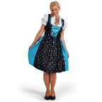 Produktbild Dirndl Edelweiß - Traditionell klänning brun/turkos med blusinlägg