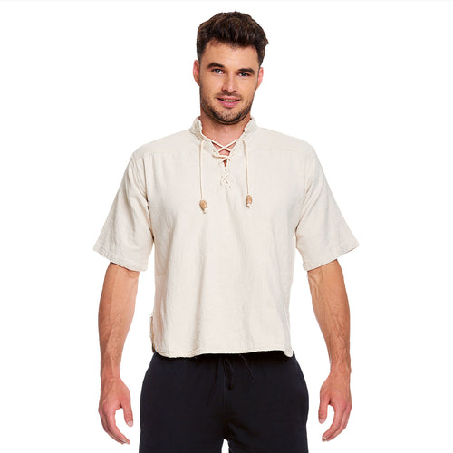 Produktbild Medeltida skjorta Erik kortärmad beige