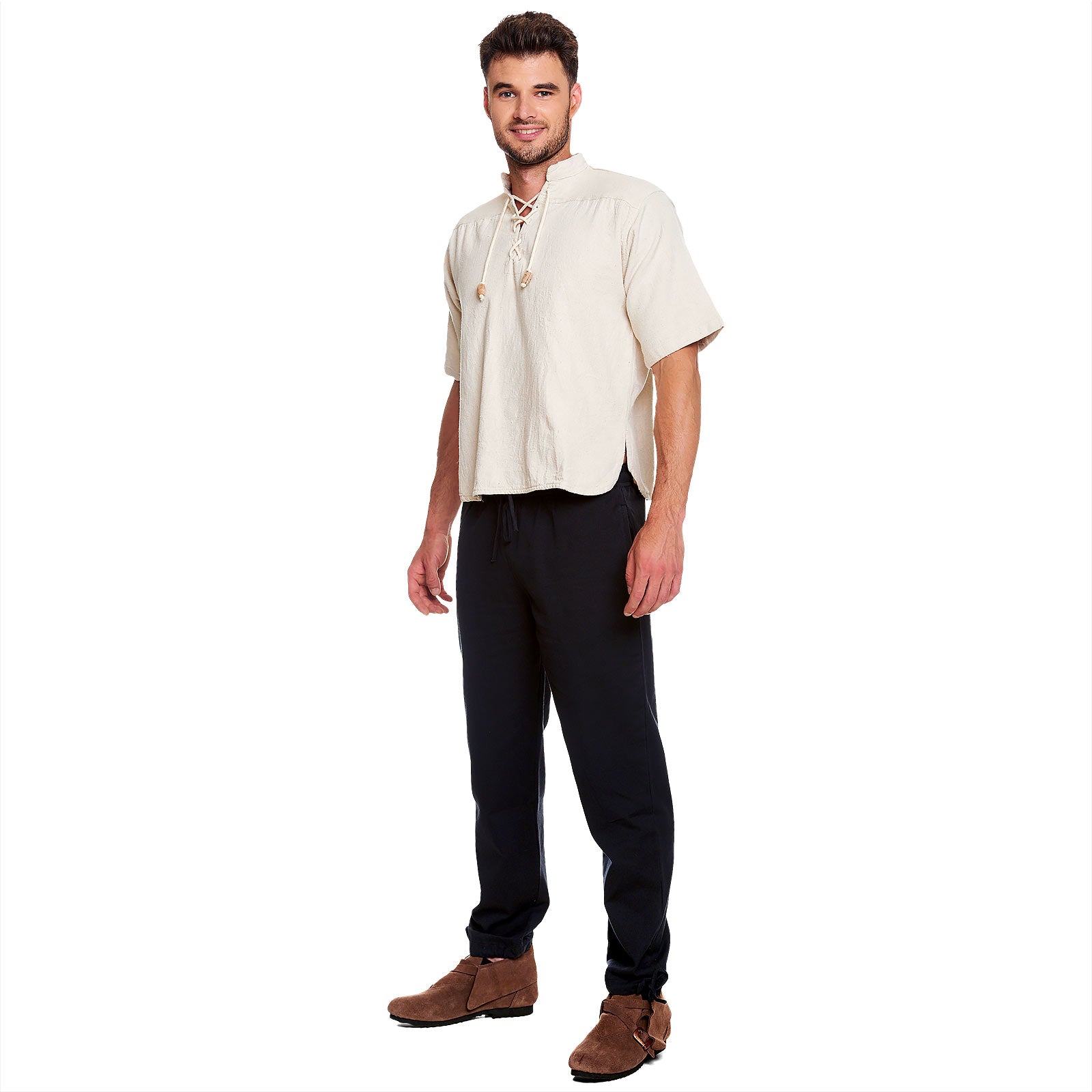 Produktbild Medeltida skjorta Erik kortärmad beige