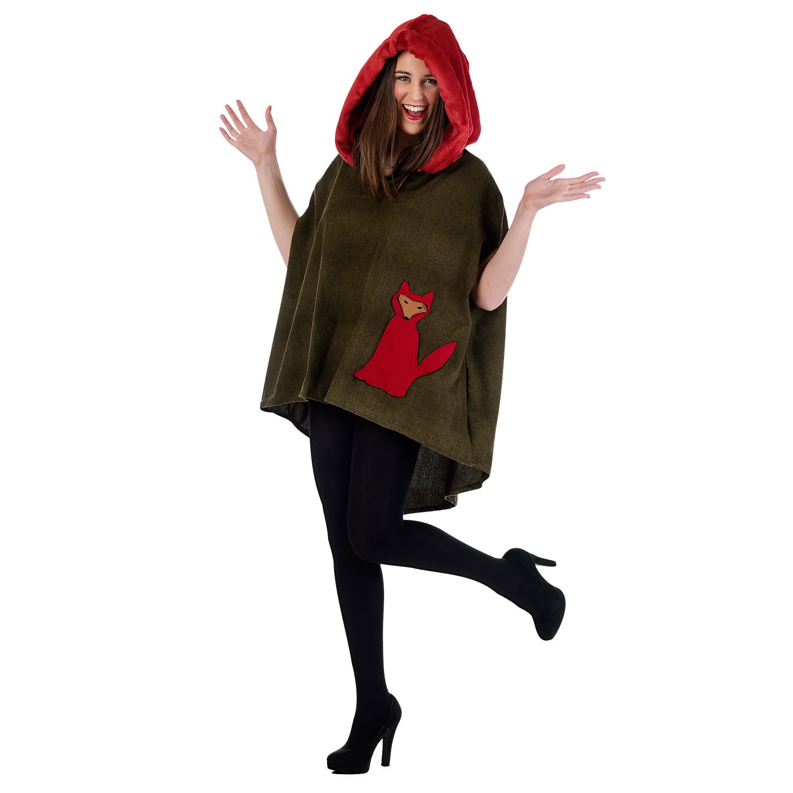 Produktbild Kostym Poncho Räv oliv