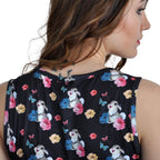 Produktbild Bambi - Stampe Flower Power svart miniklänning