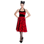 Produktbild Rockabilly-klänning Bat röd-svart