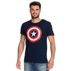 Produktbild Captain America - Distressed Shield Logo T-shirt blå