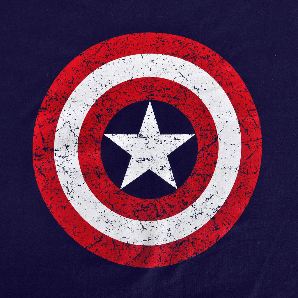 Produktbild Captain America - Distressed Shield Logo T-shirt blå