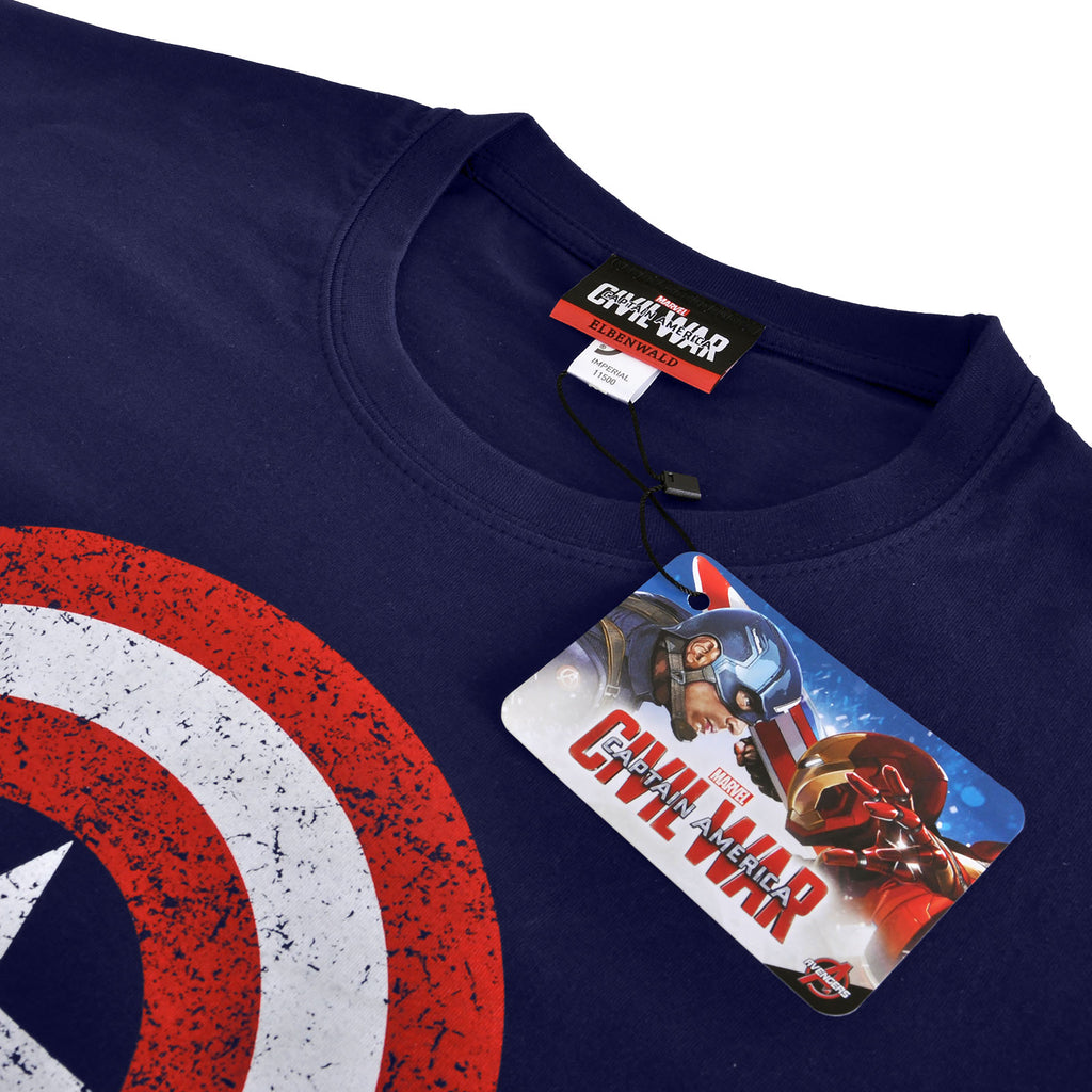 Produktbild Captain America - Distressed Shield Logo T-shirt blå