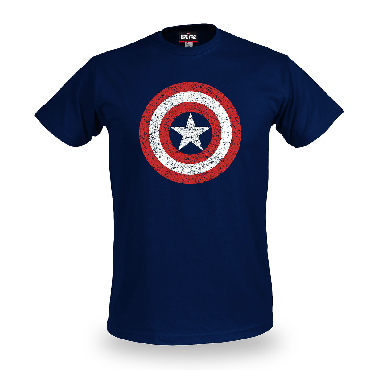Produktbild Captain America - Distressed Shield Logo T-shirt blå