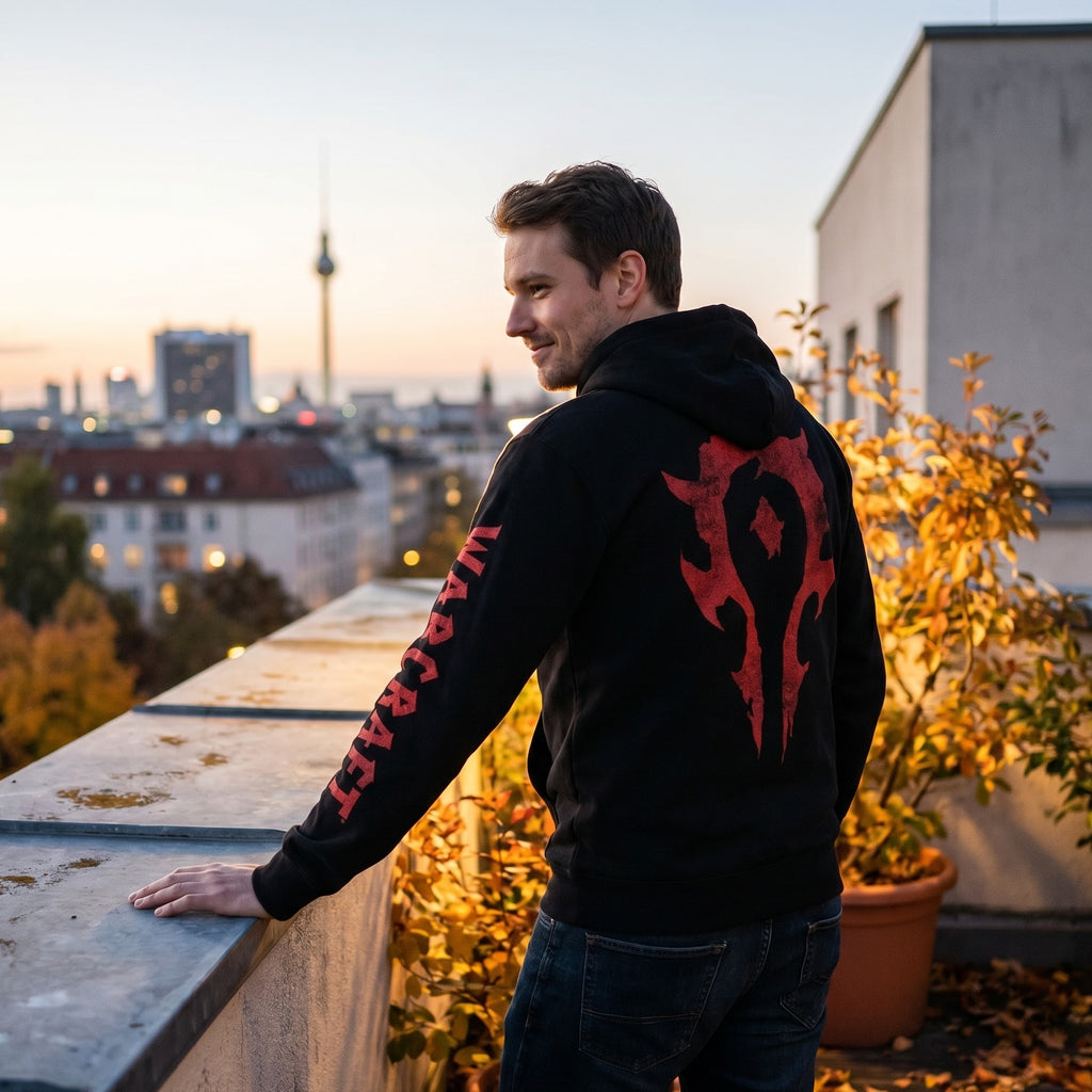 Produktbild Warcraft - Svart huvtröja med Horde-logotyp