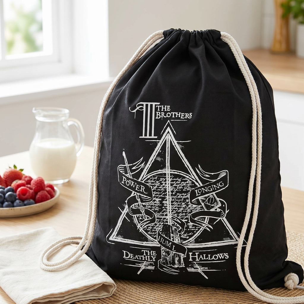 Produktbild Harry Potter - De tre bröderna svart sportpåse