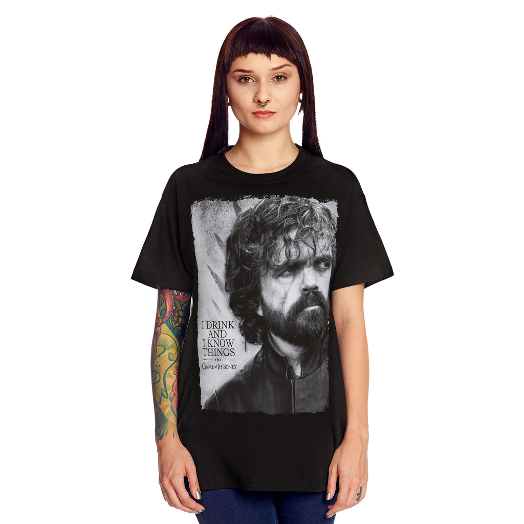 Produktbild Game of Thrones - Tyrion Drink And Know Things T-Shirt svart