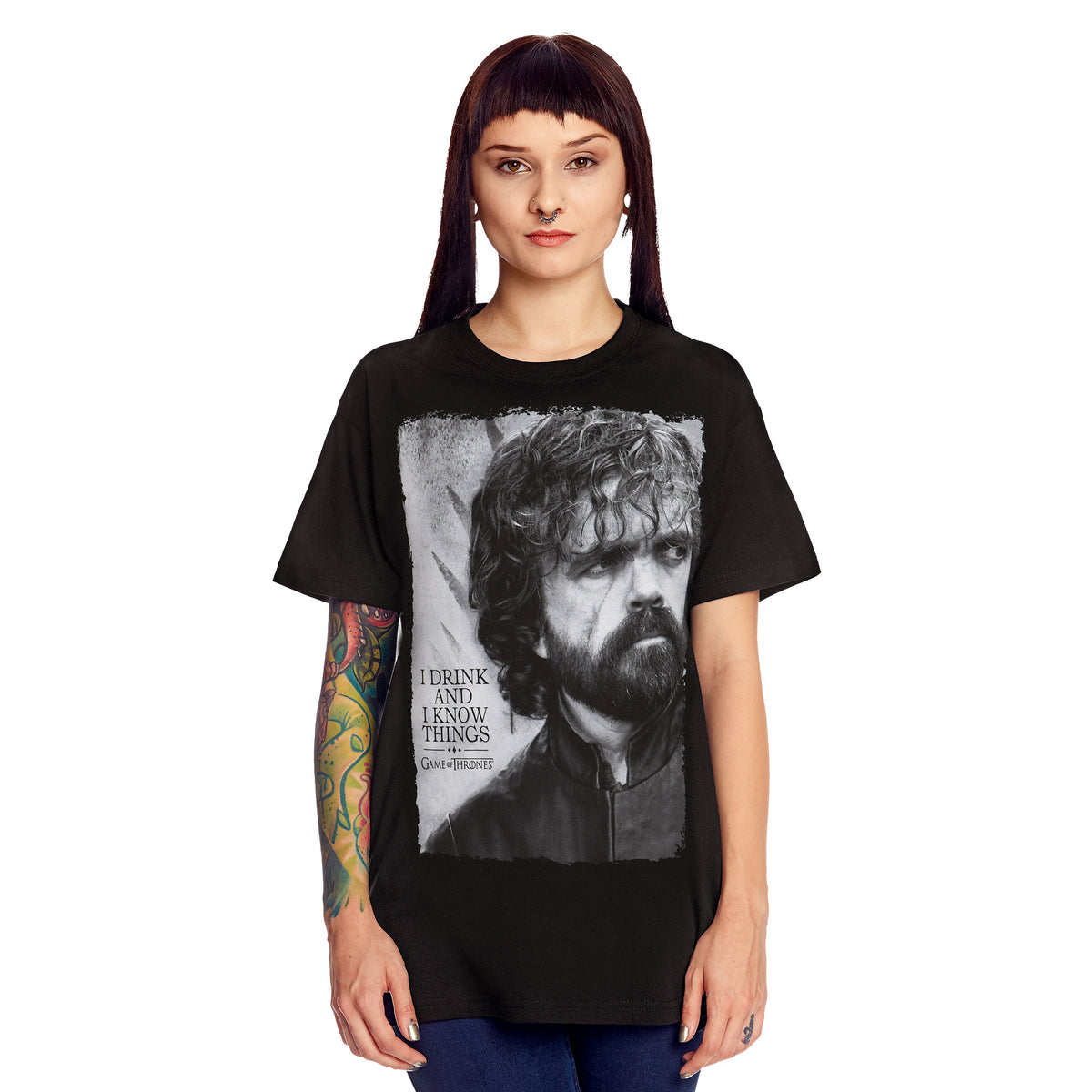 Produktbild Game of Thrones - Tyrion Drink And Know Things T-Shirt svart