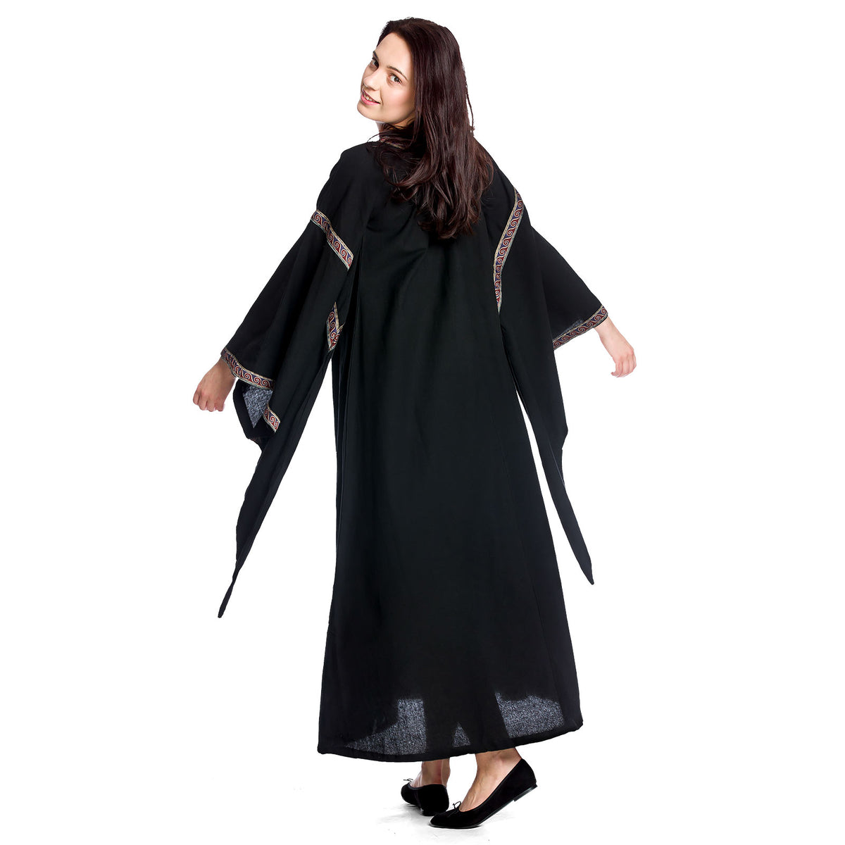 Produktbild Medeltidsklänning Ida med trumpetärmar svart