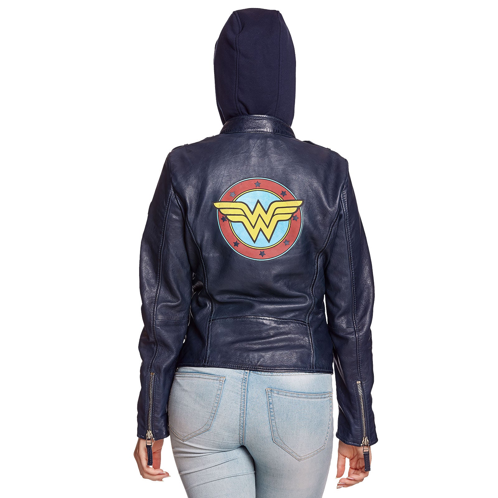 Produktbild Wonder Woman - Läderjacka med logo och huva, blå