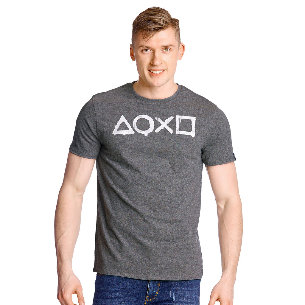 Produktbild PlayStation - Buttons T-shirt grå