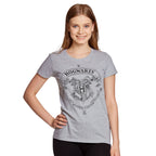 Produktbild Harry Potter - Hogwarts vapensköld T-shirt dam grå