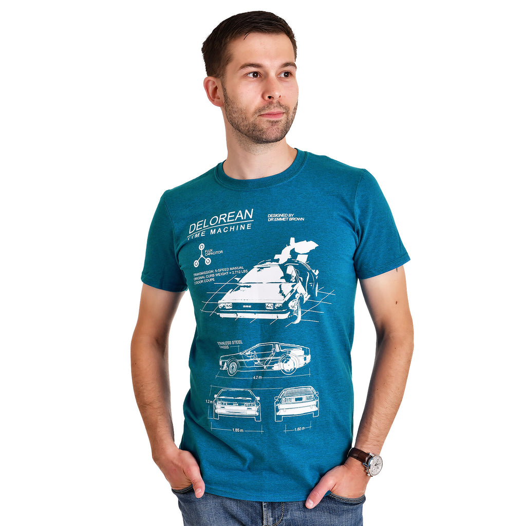 Produktbild Tillbaka till framtiden - Blå Delorean T-shirt