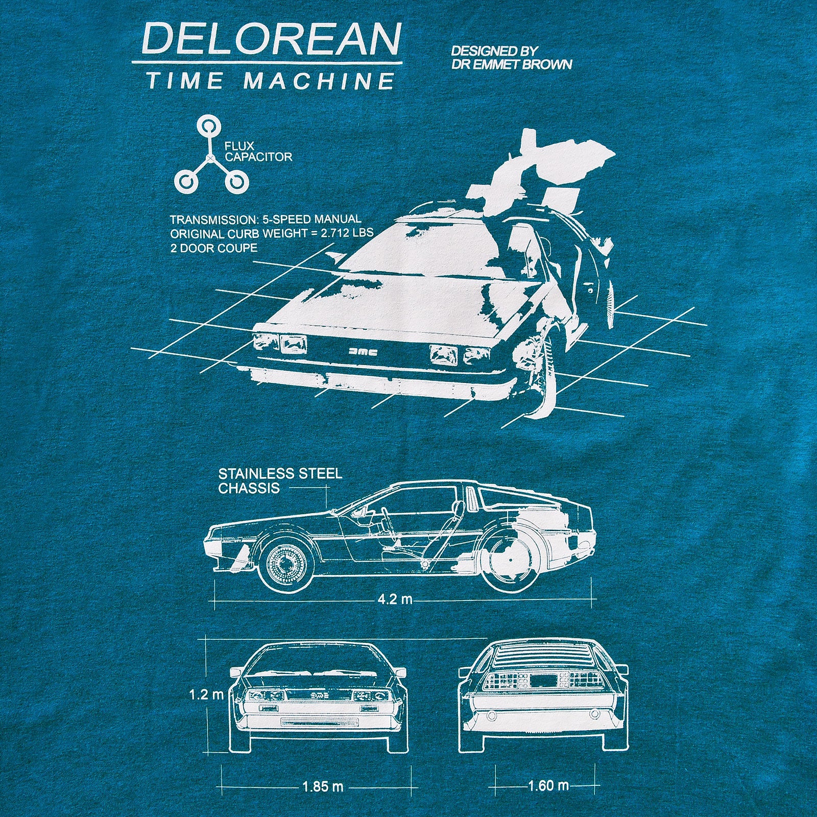 Produktbild Tillbaka till framtiden - Blå Delorean T-shirt