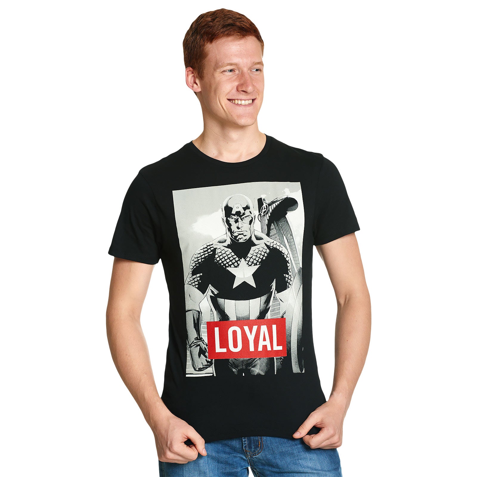 Produktbild Avengers - Captain America Loyal T-Shirt svart