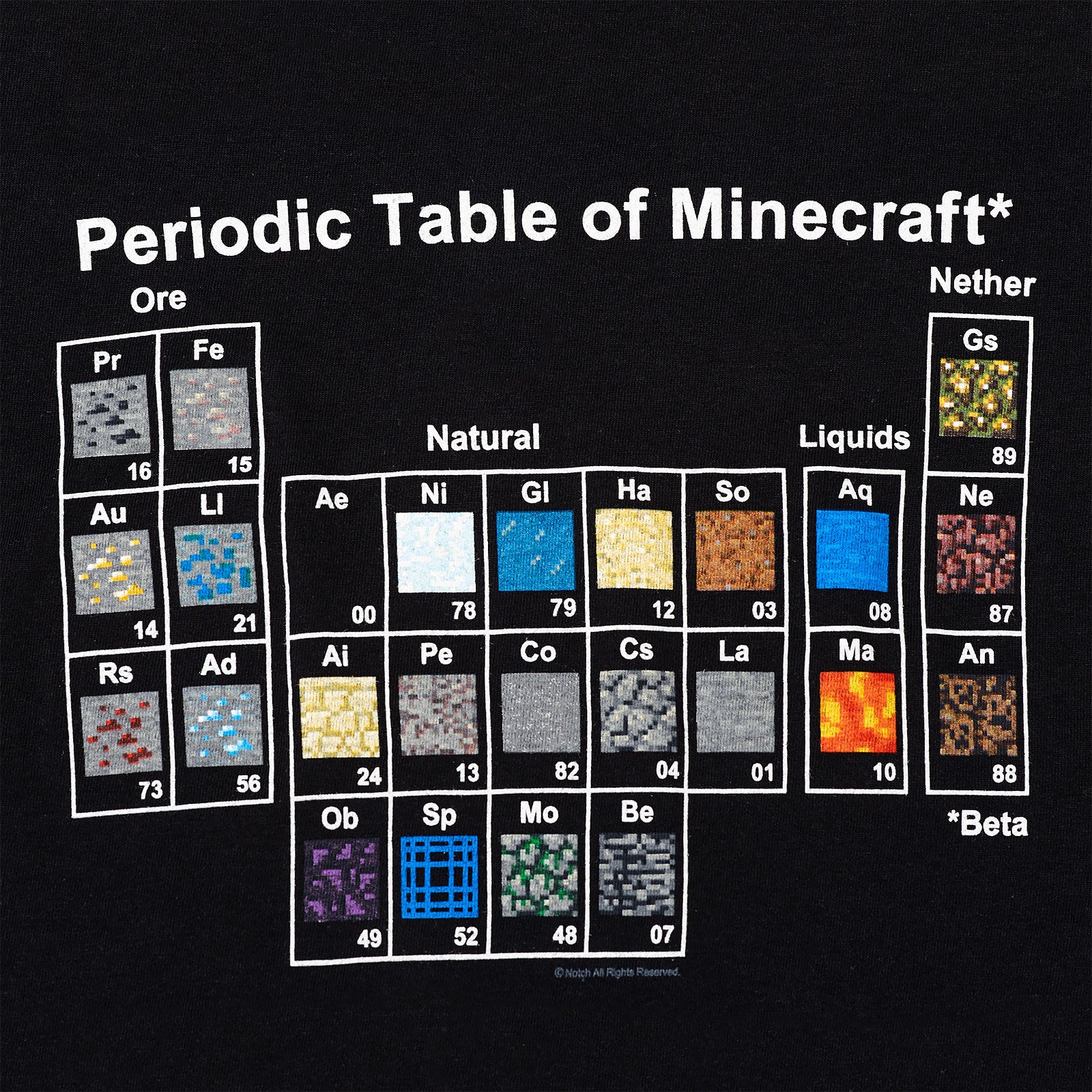Produktbild Minecraft - Periodiska systemet T-shirt dam