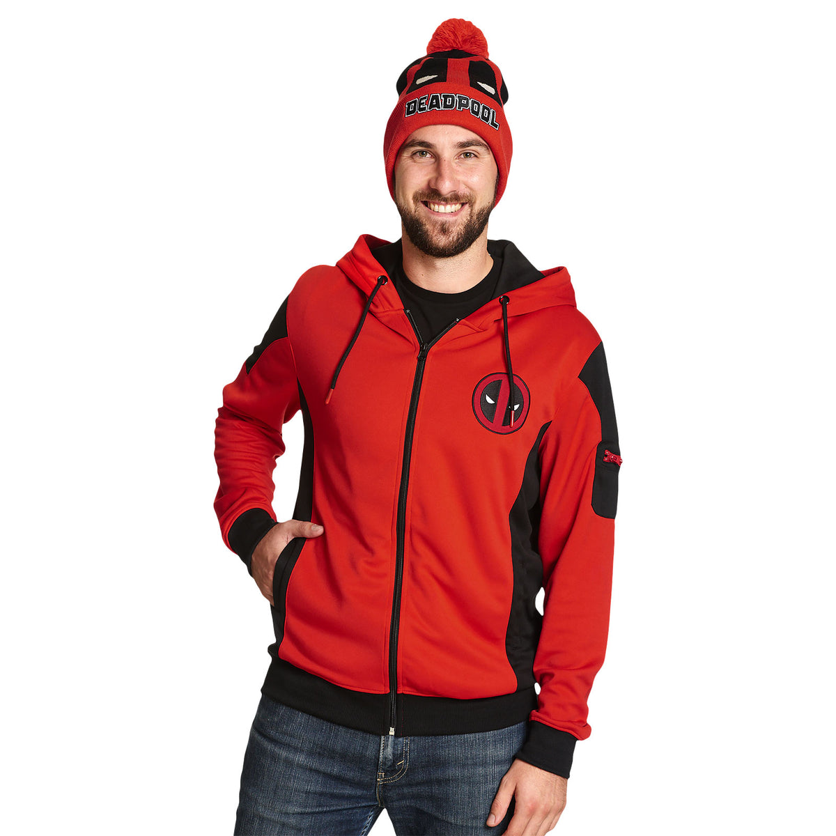 Produktbild Deadpool - Logotyp huvtröja röd