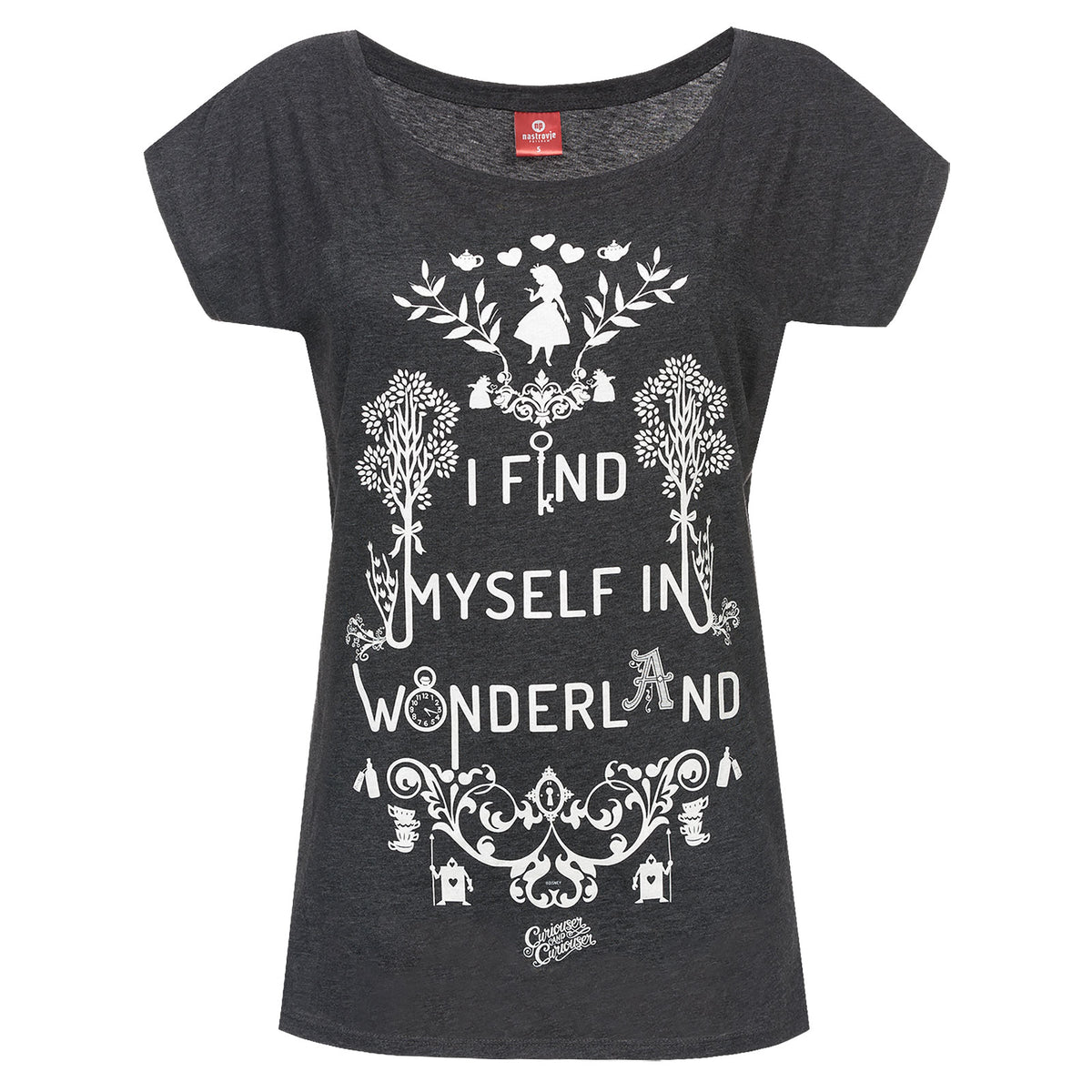 Produktbild Alice i Underlandet - Wonderland T-shirt dam loose fit grå