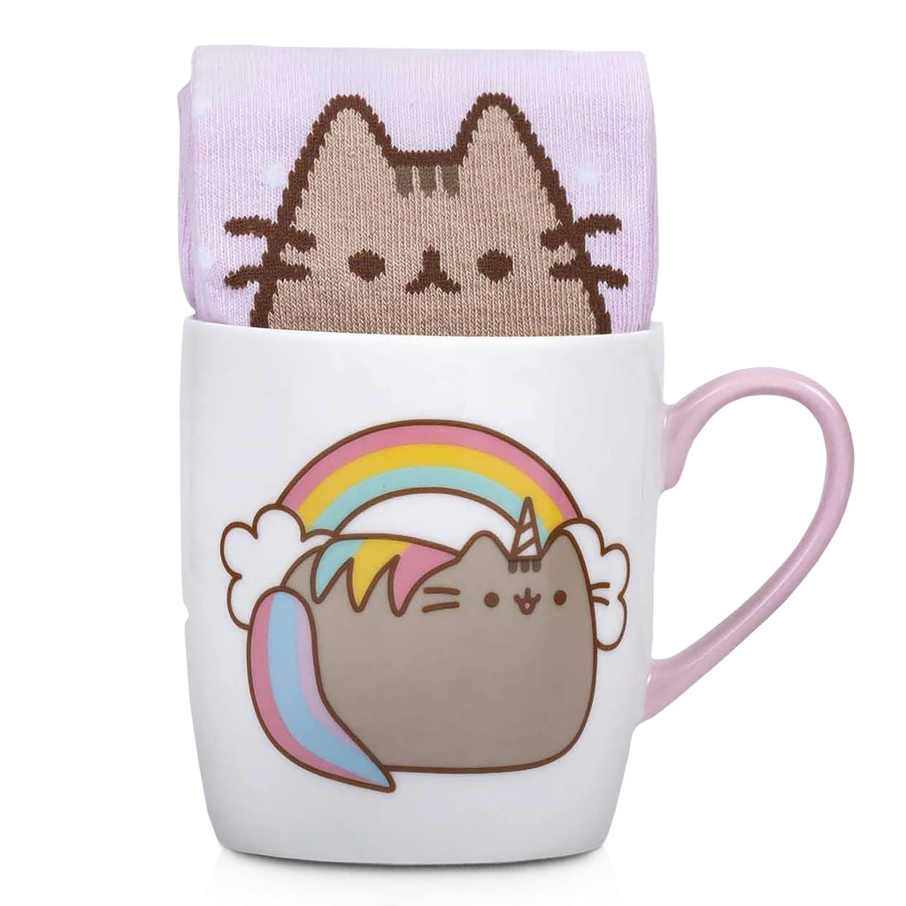Produktbild Pusheen - Regnbågsstrumpor och mugg