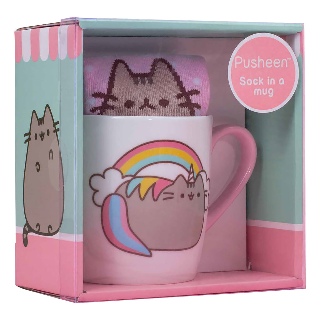 Produktbild Pusheen - Regnbågsstrumpor och mugg