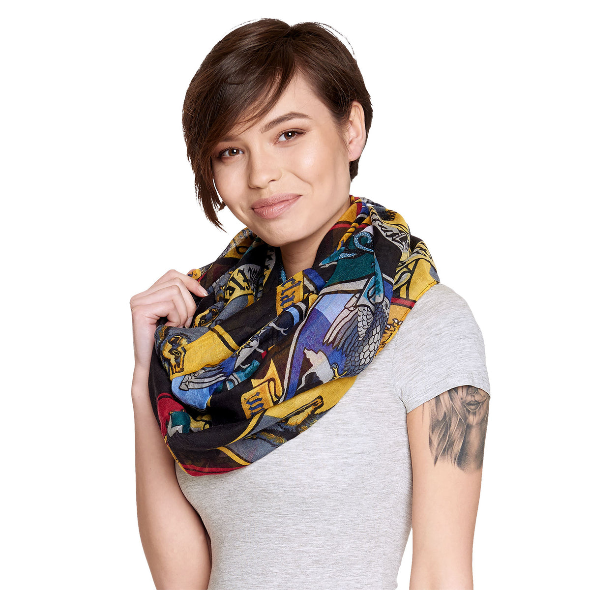 Produktbild Harry Potter - Loop-scarf med elevhemssköldar