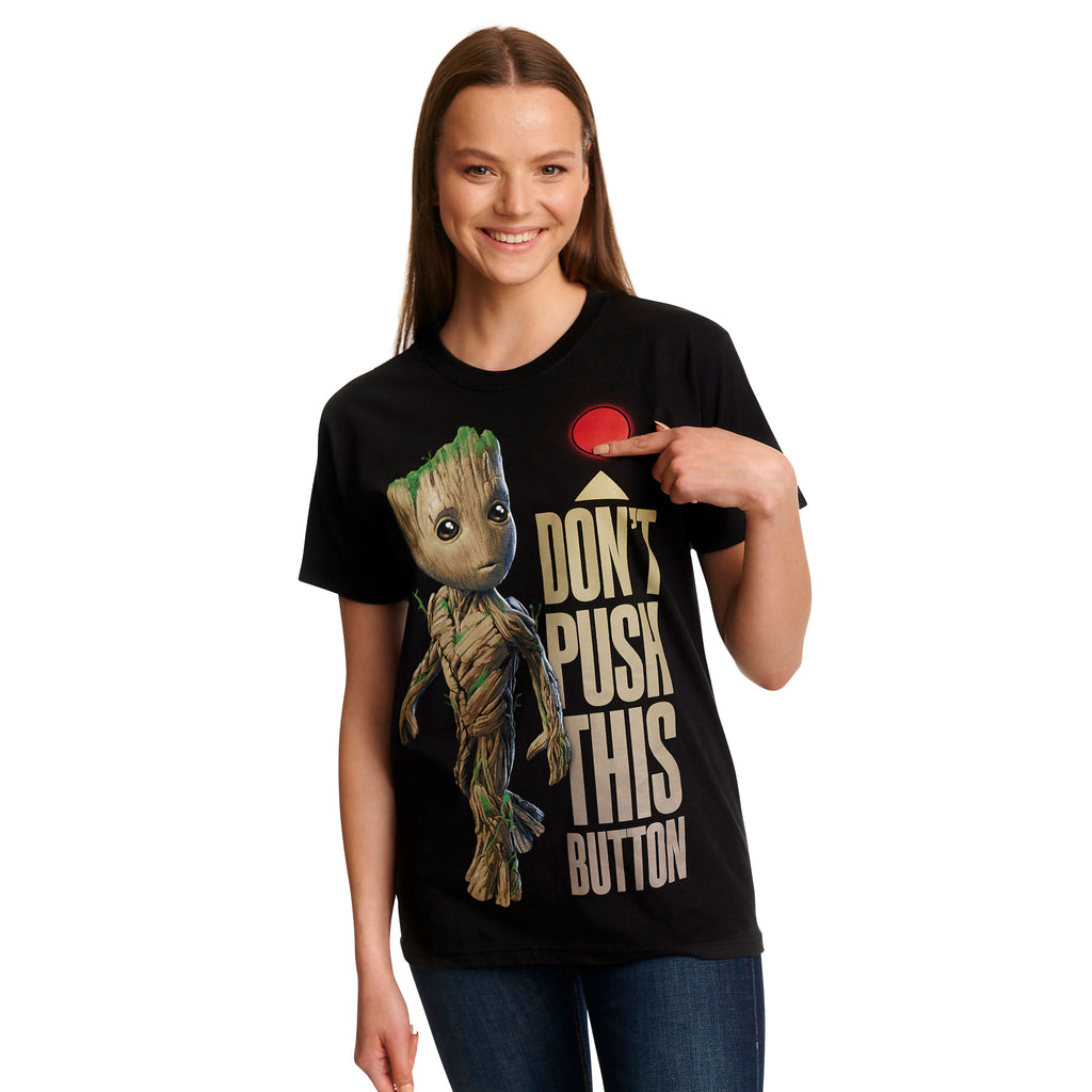 Produktbild Guardians of the Galaxy - Groot Button T-Shirt svart