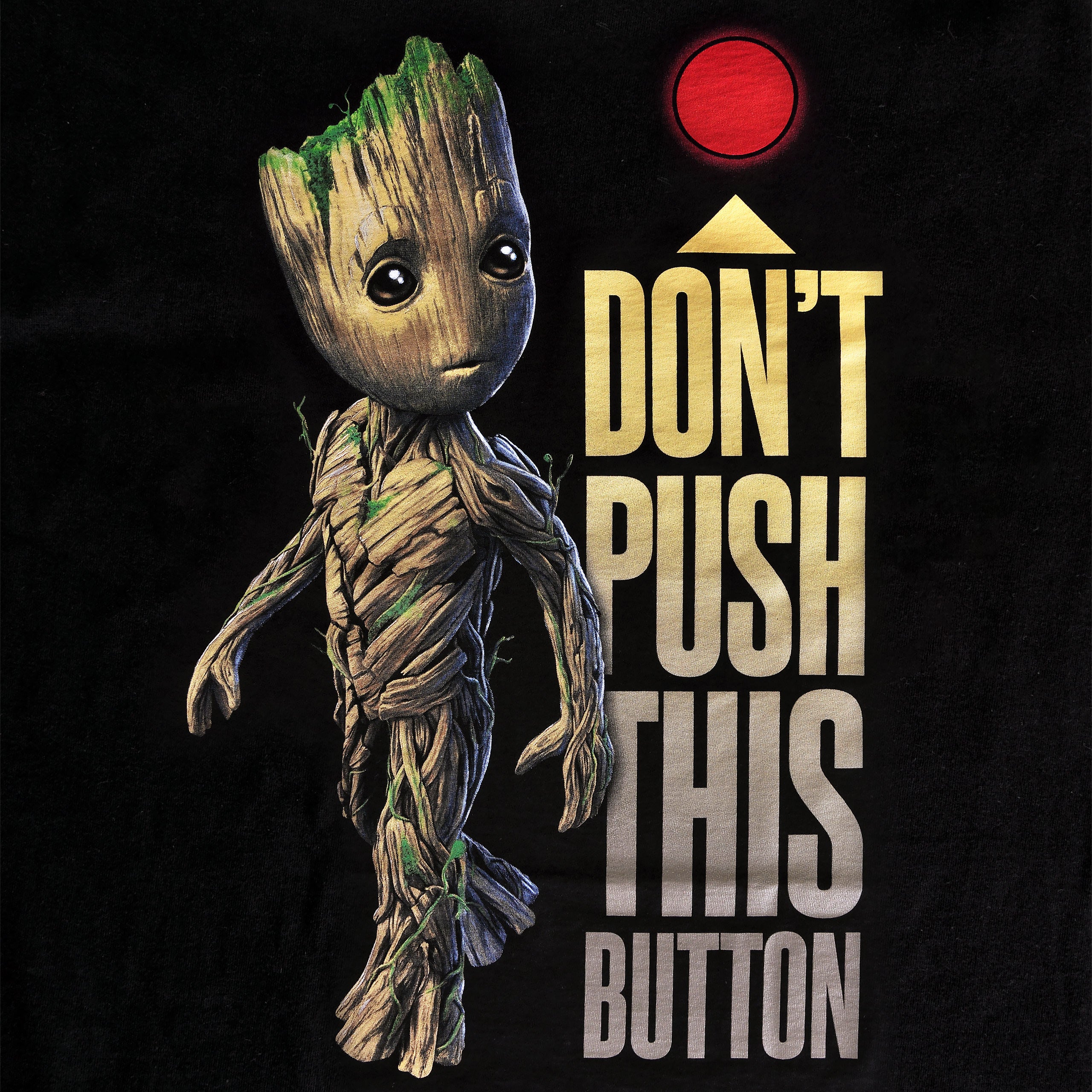 Produktbild Guardians of the Galaxy - Groot Button T-Shirt svart