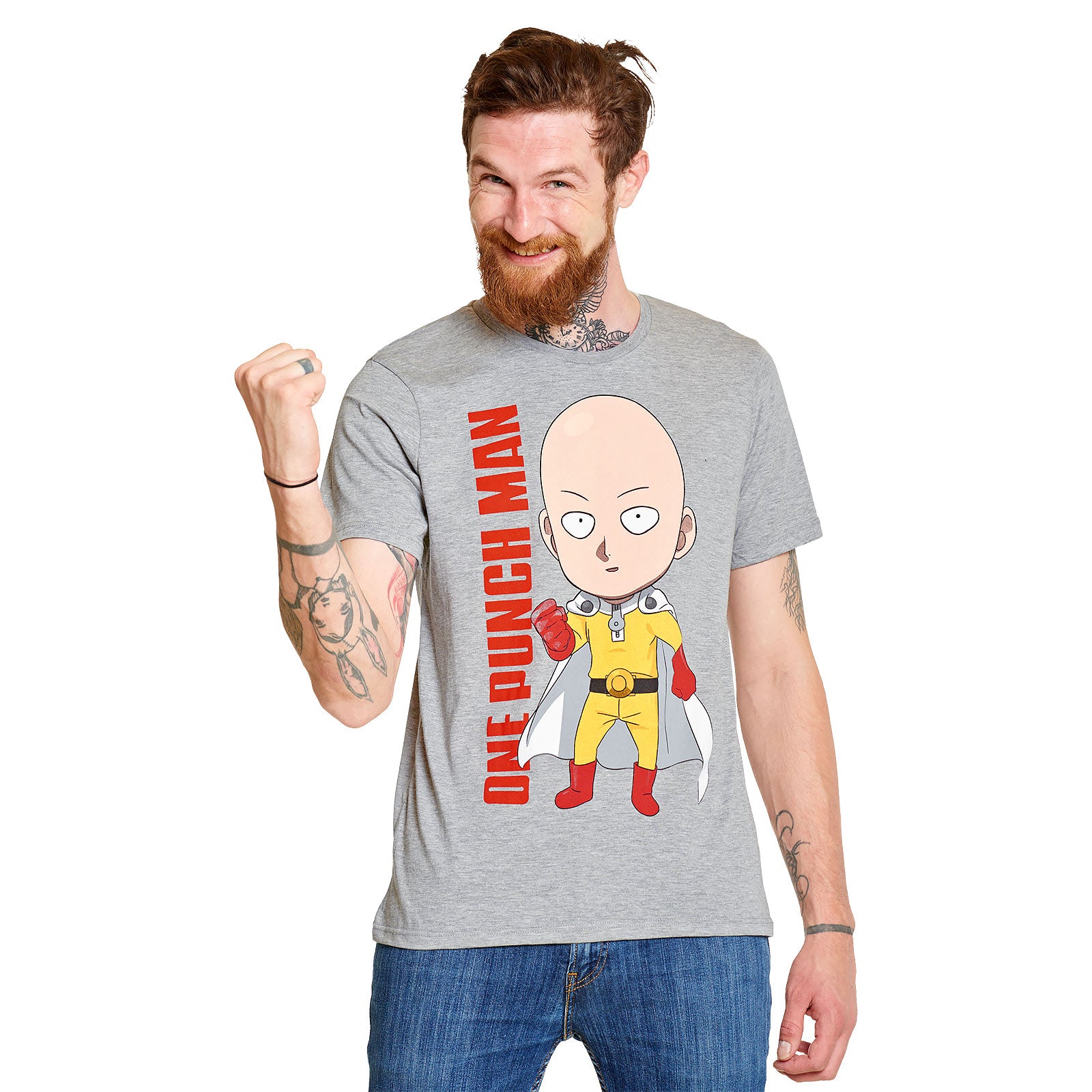 Produktbild One Punch Man - Super Saitama T-shirt grå