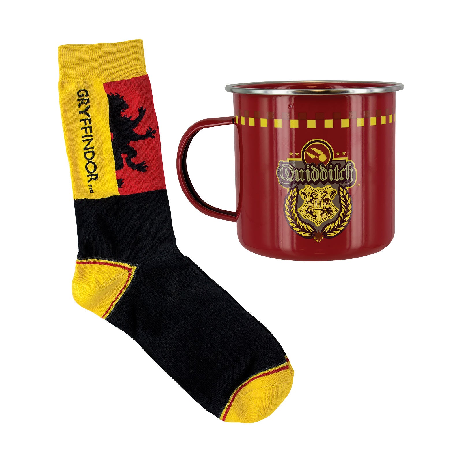 Produktbild Harry Potter - Gryffindor Quidditch strumpor och emaljmugg
