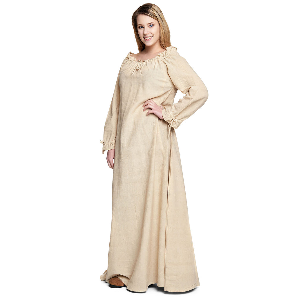 Produktbild Medeltida långärmad klänning beige