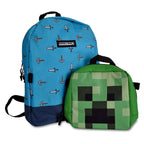 Produktbild Minecraft - Sword & Axe Ryggsäck med Creeper Mini Väska