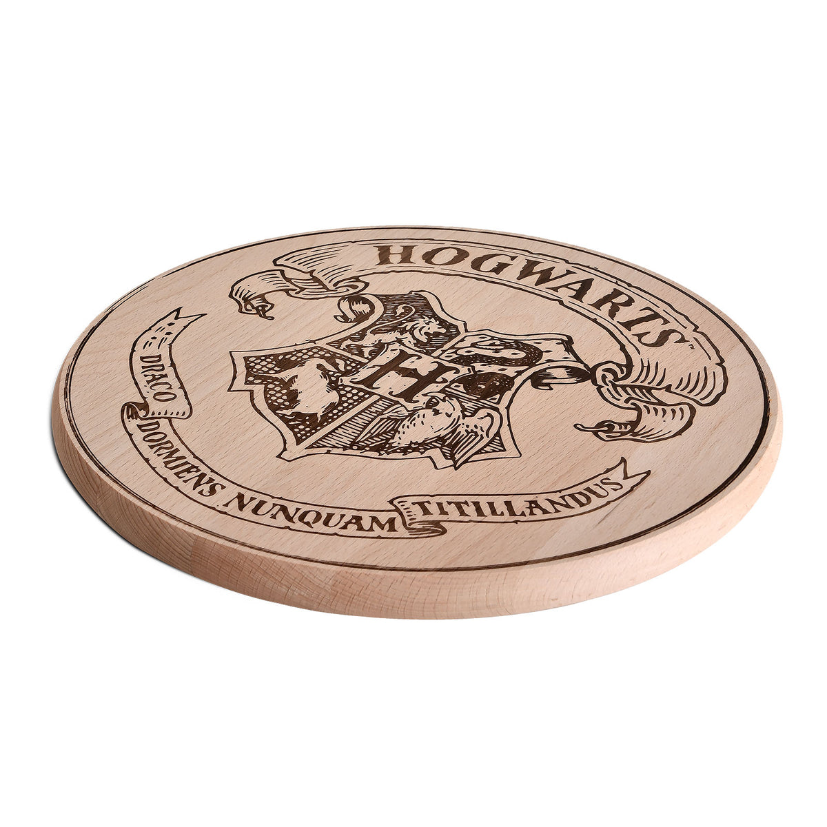 Produktbild Harry Potter - Skärbräda med Hogwarts vapensköld i bokträ
