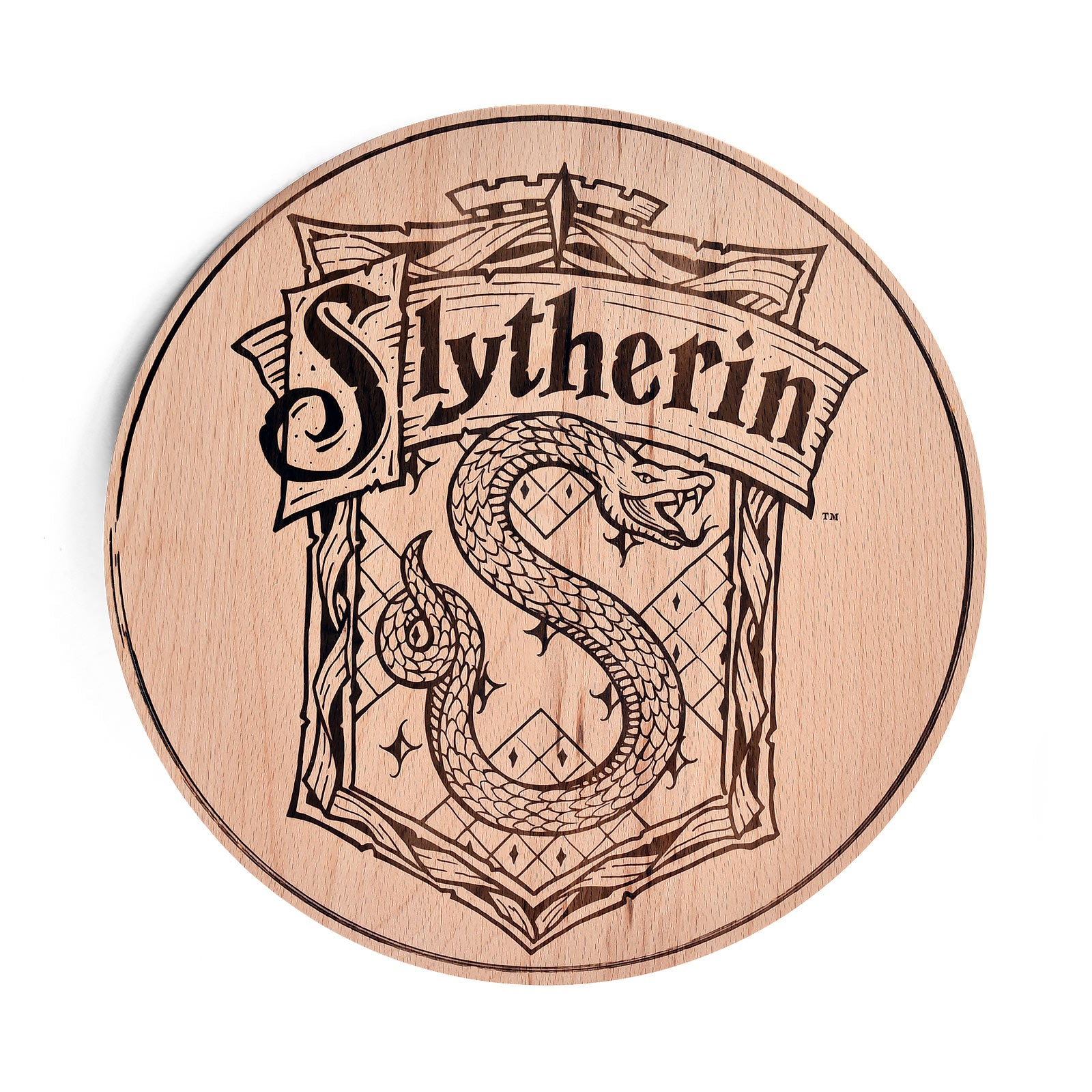 Produktbild Harry Potter - Skärbräda med Slytherins vapensköld, bokträ