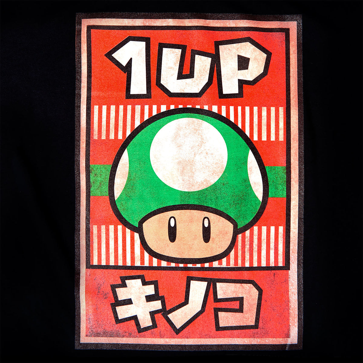 Produktbild Super Mario - 1 UP Svamp Propaganda Poster T-shirt svart
