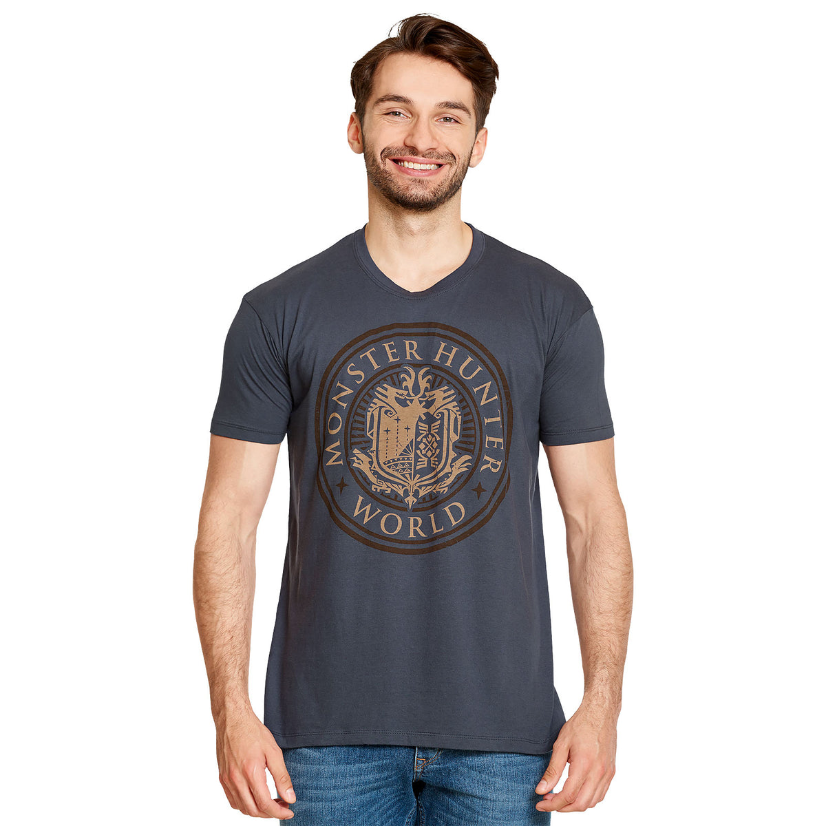 Produktbild Monster Hunter - World Logo T-shirt blå