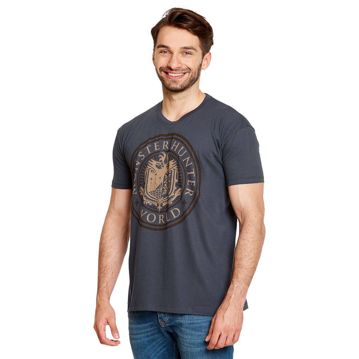 Produktbild Monster Hunter - World Logo T-shirt blå