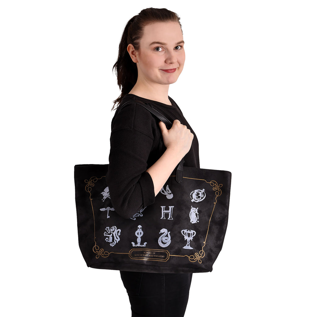 Produktbild Harry Potter - Hogwarts symboler Shopper-väska