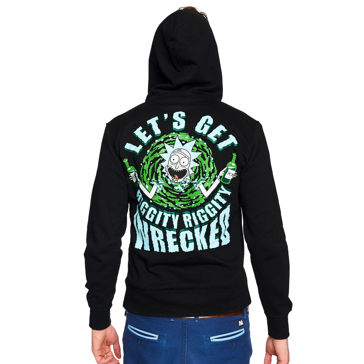 Produktbild Rick and Morty - Riggity Wrecked svart huvtröja