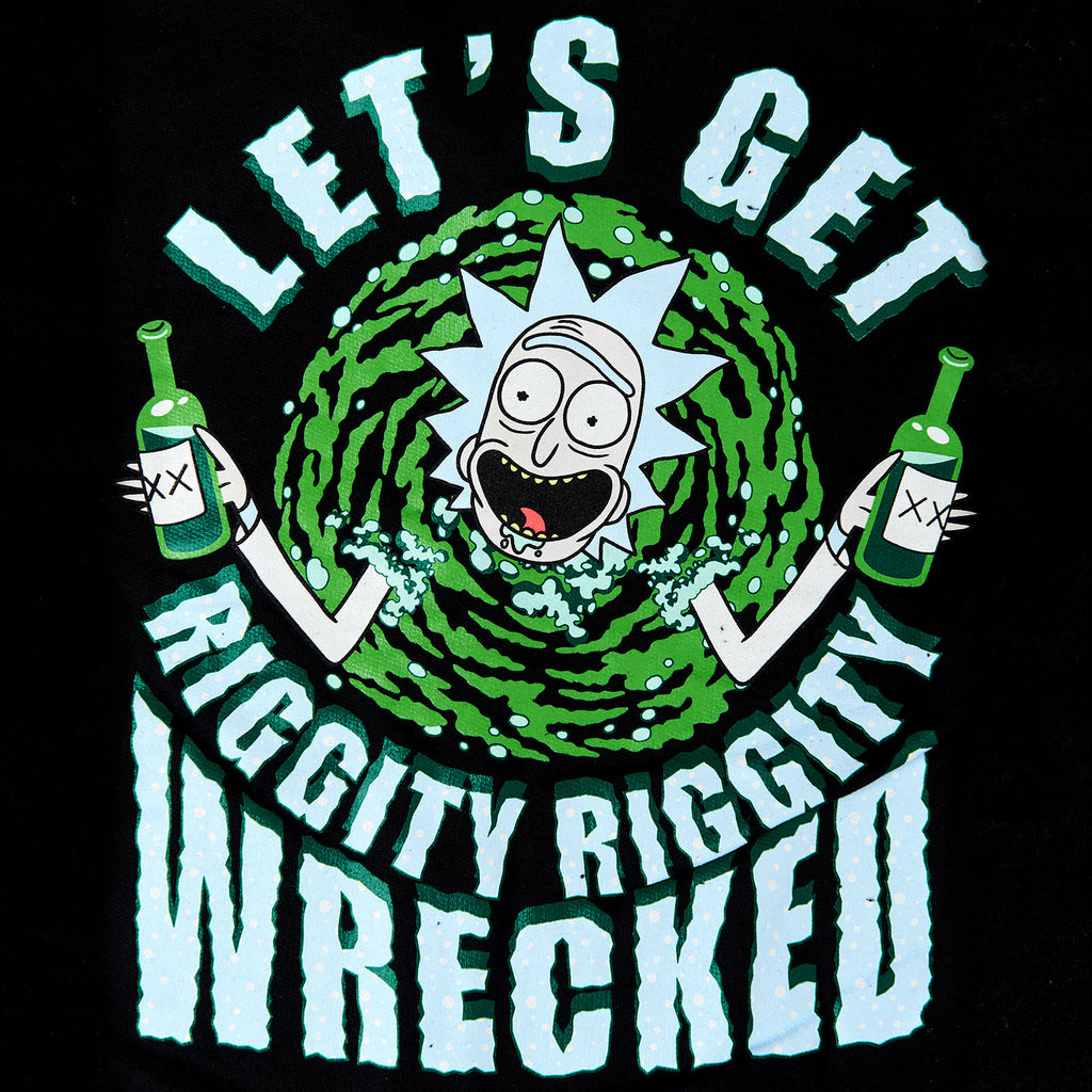 Produktbild Rick and Morty - Riggity Wrecked svart huvtröja
