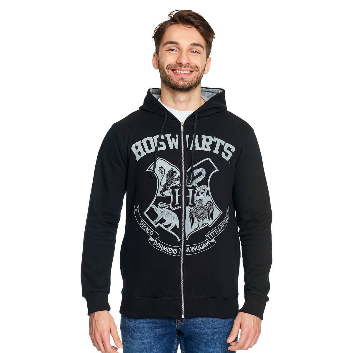 Produktbild Harry Potter - Svart huvtröja med Hogwarts-emblem