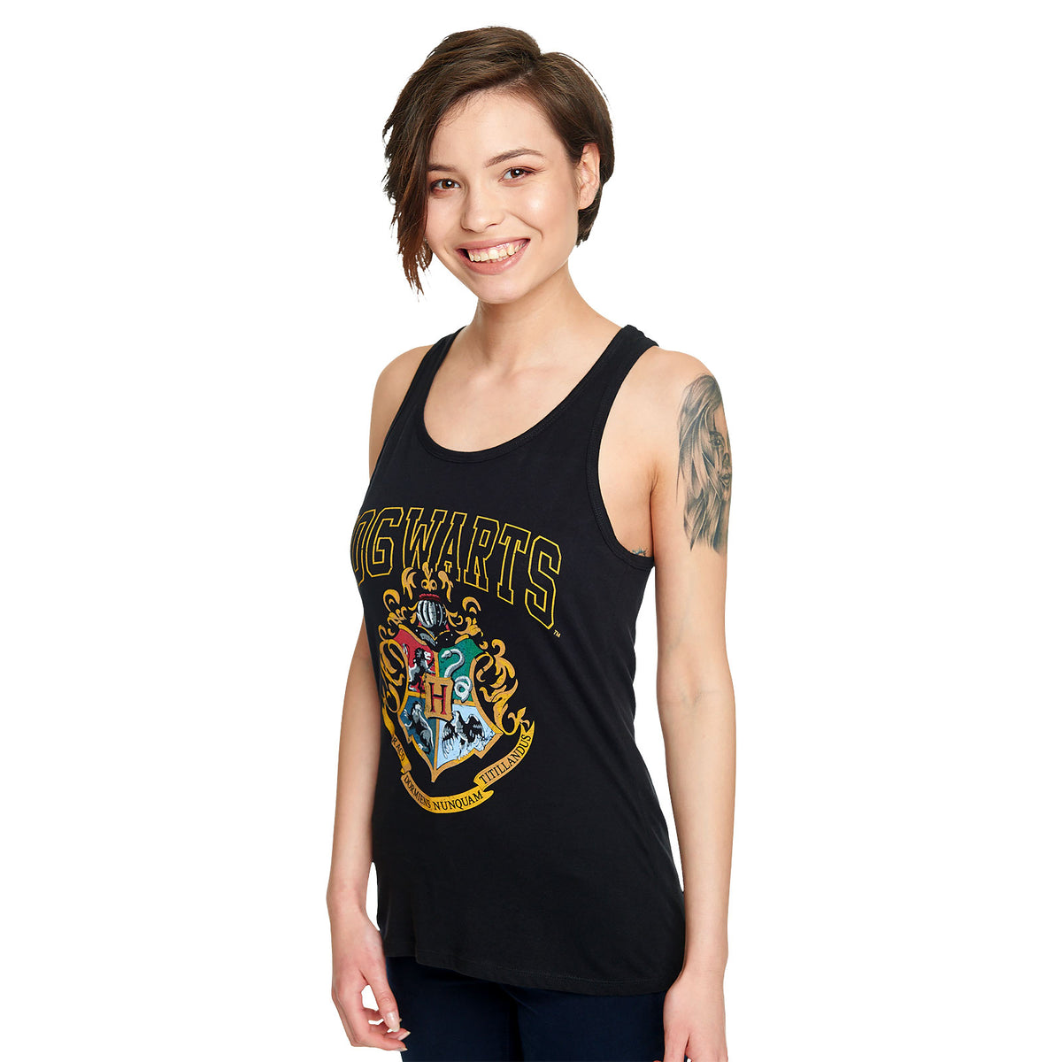 Produktbild Harry Potter - Svart linne med Hogwarts-emblem