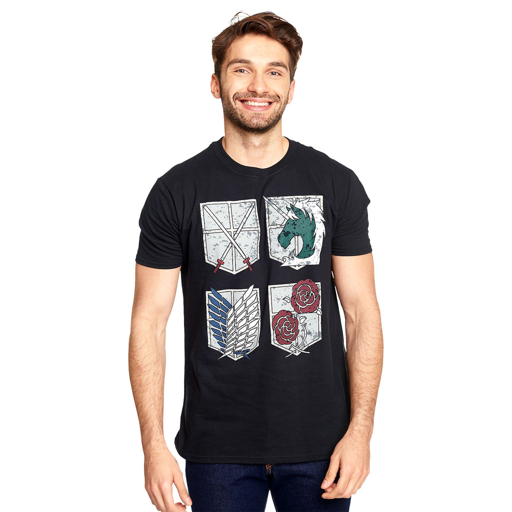 Produktbild Attack on Titan - T-shirt med militärdivisioners sköldar